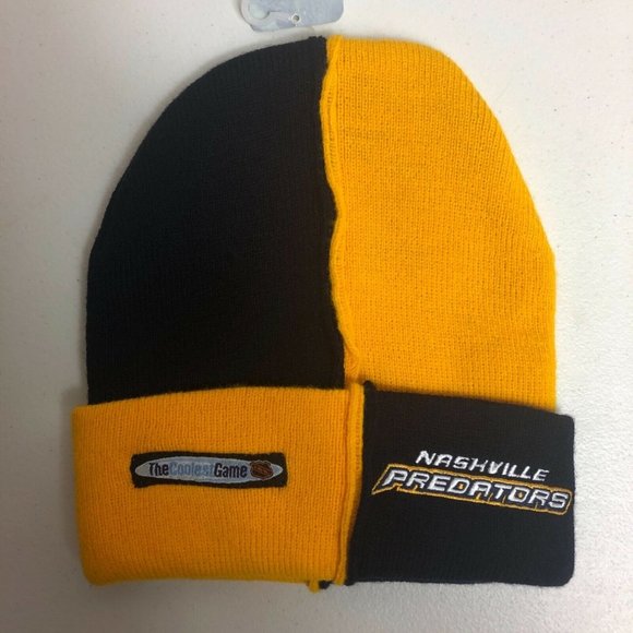Vintage NHL Nashville Predators Embroidered Beanie Knit Hat Hockey Coolest Game - Picture 1 of 12